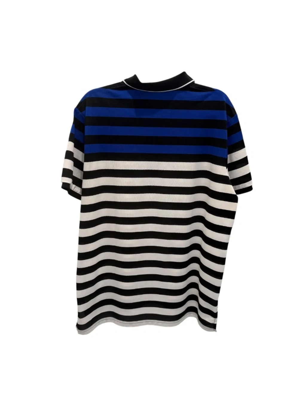 Polo Ralph Lauren Performance White Black Blue Stripe Polo Shirt XL Mens